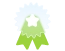 A imagem contém um ícone de medalha verde e branca com uma estrela no centro, simbolizando um prêmio, representando o ícone de certificado