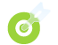 A imagem contém um ícone de alvo verde, representando o ícone de Conteúdo direto ao ponto